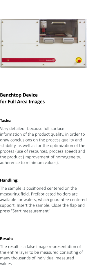 Fast and precise high quality table desk emissivity mapping device based on eddy current technology for the measurement of samples with a size of 300 mm x 300 mm