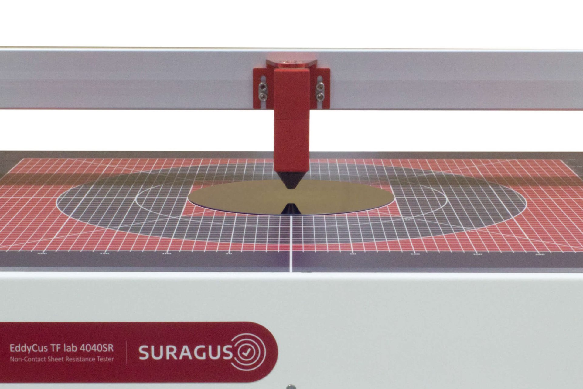 Sheet resistance measurement device EddyCus® TF lab 2020SR with a glass