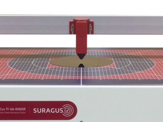 Single point sheet resistance tester EddyCus® TF lab 4040SR with wafer