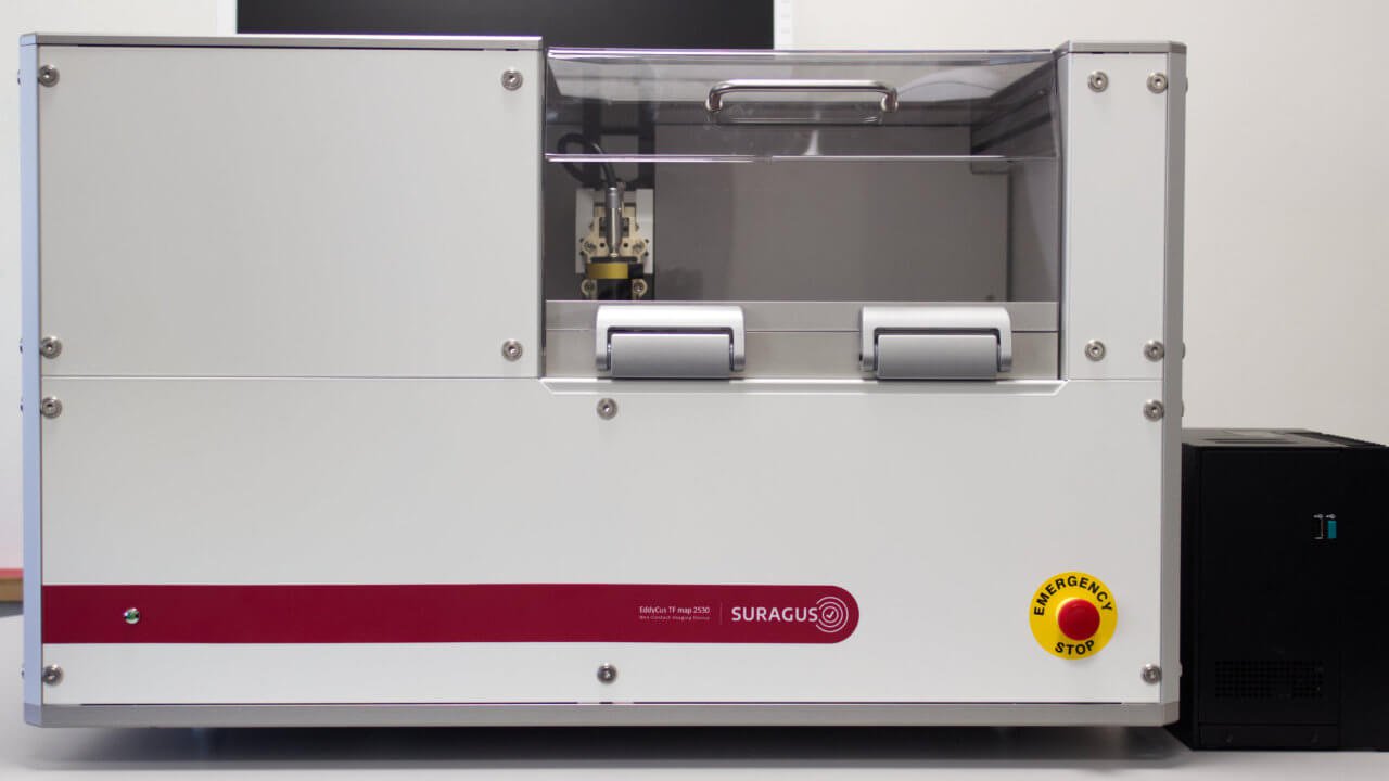 Front view of the EddyCus® ResMapper – fully automated wafer mapping device with automated wafer handling system