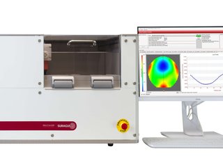 Non-contact sheet resistance mapping device for samples up to 300mm EddyCus TF map 2530 with a coated wafer image on the software