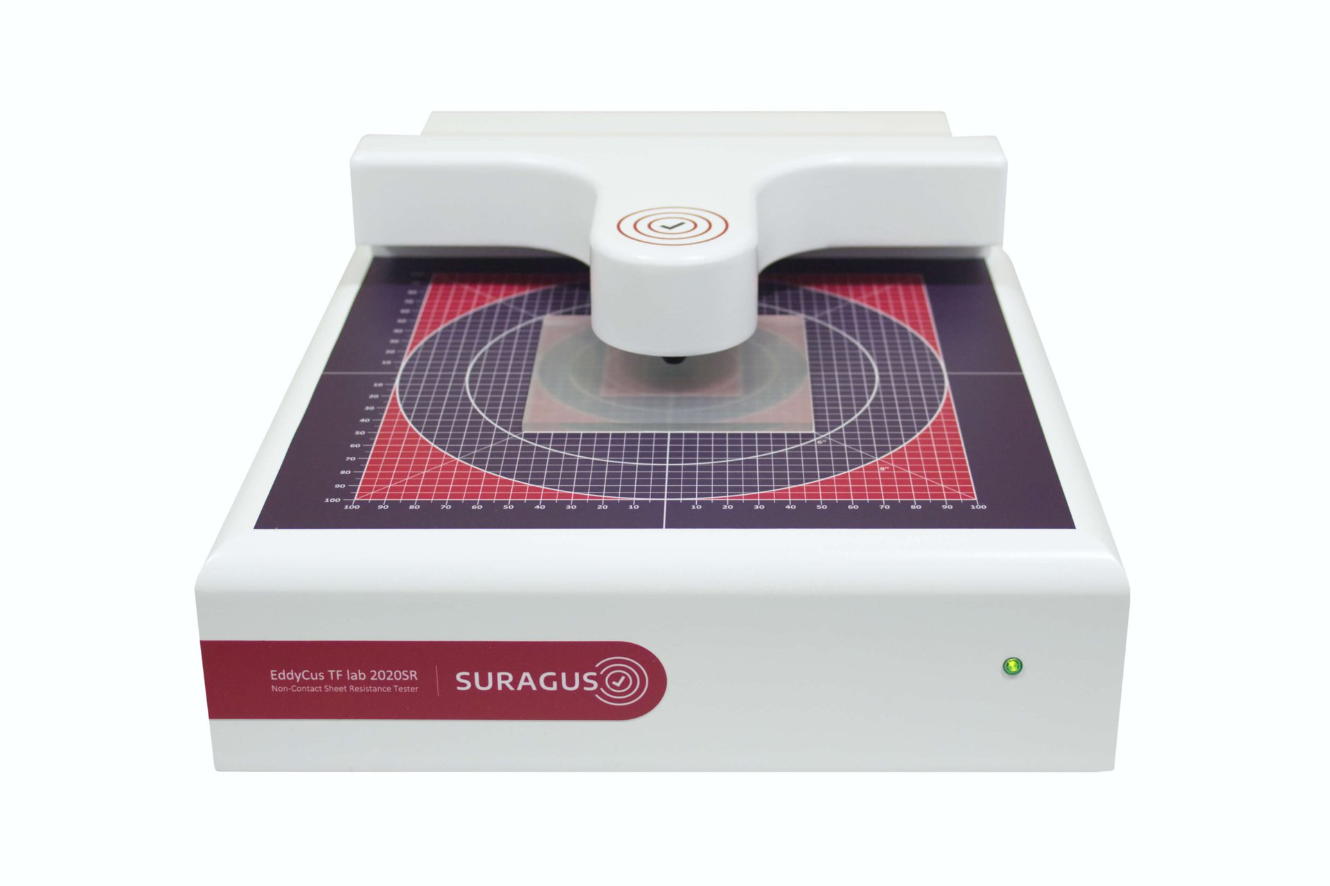 Sheet resistance measurement device EddyCus® TF lab 2020SR with a glass