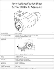 technical specification sheet sensor holder XS adjustable.png