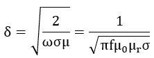 SURAGUS Wirbelstromtechnologie Formel Eindringtiefe.png