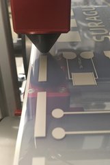 Non-contact sheet resistance measurement of a foil with printed electronics using the SURAGUS EddyCus® TF inline system