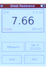 Sheet resistance measurement result of a glass with the portable measurement device EddyCus portable